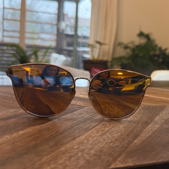 Bottega Veneta Gold and Brown Sunglasses